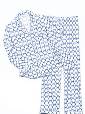 Katie J NYC White and Blue Printed Pajama Set in Junior sizing